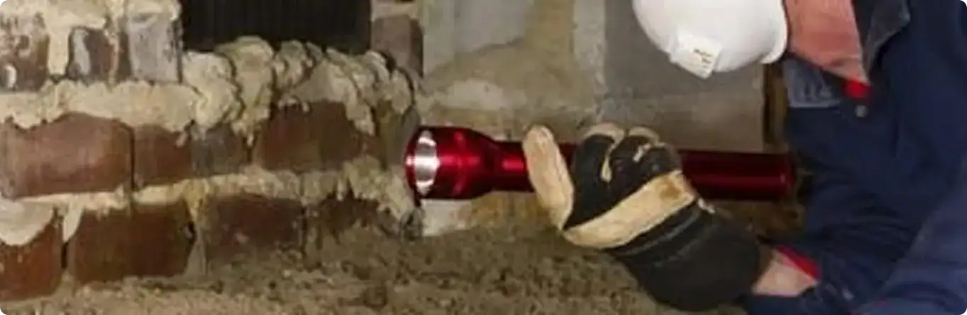 Pest control technician inspecting a crawl space for ant activity in Paradise Valley, AZ